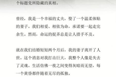 命里损妻子:命运与感情的深刻探讨