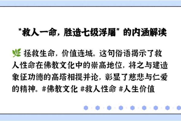 救人一命胜造七级浮屠：爱的力量与生命的价值