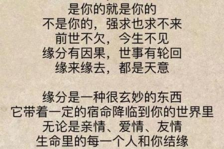 命也欠缘:探讨人与人之间的缘分与命运关系