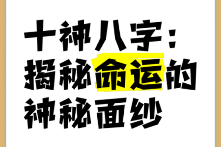 探秘命理学八字中的十神：揭开个人命运的神秘面纱